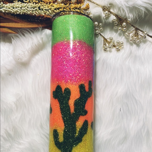 Cactus 20oz  Custom Glitter Tumbler - Picture 4 of 11